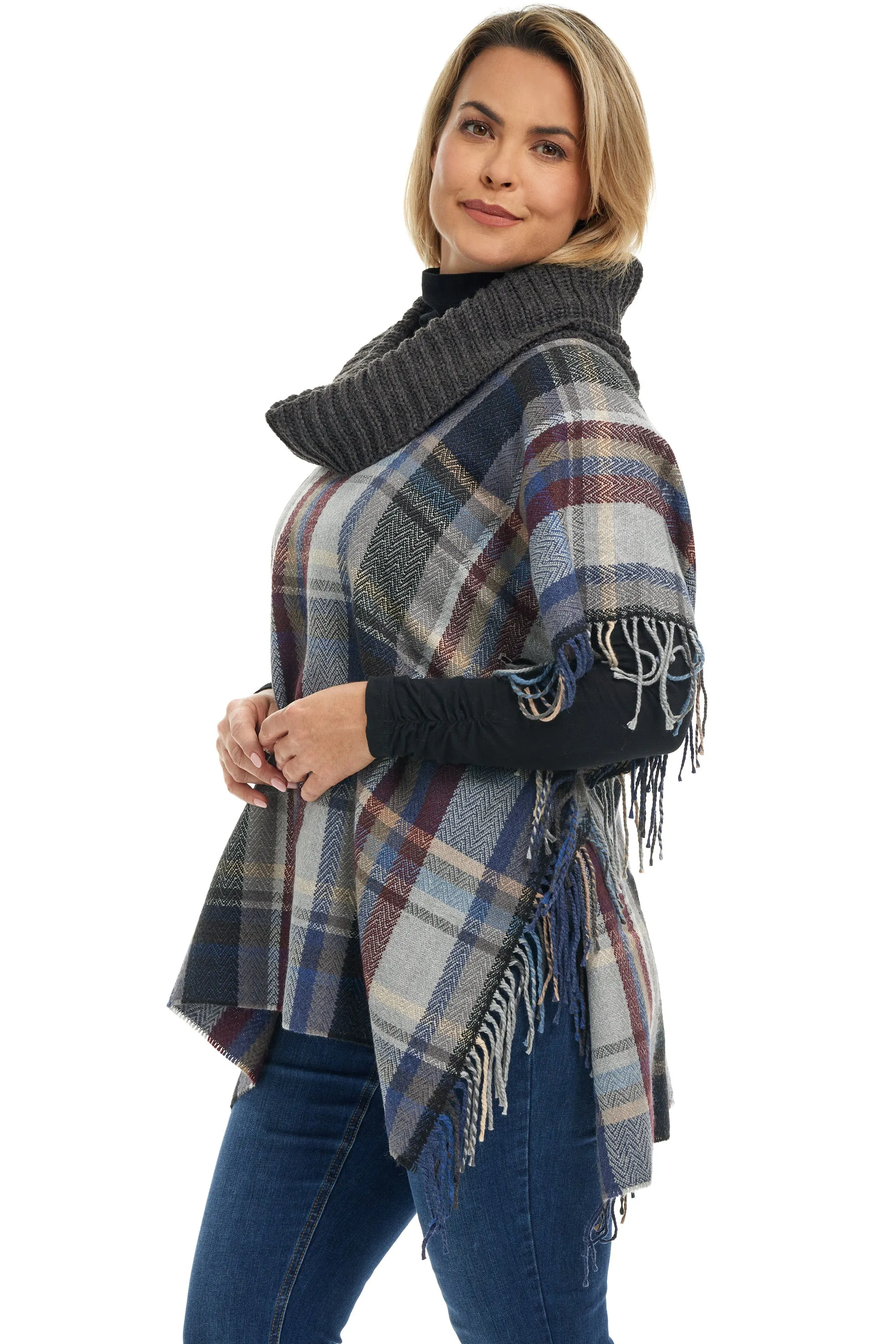 Tartan Cowl Poncho