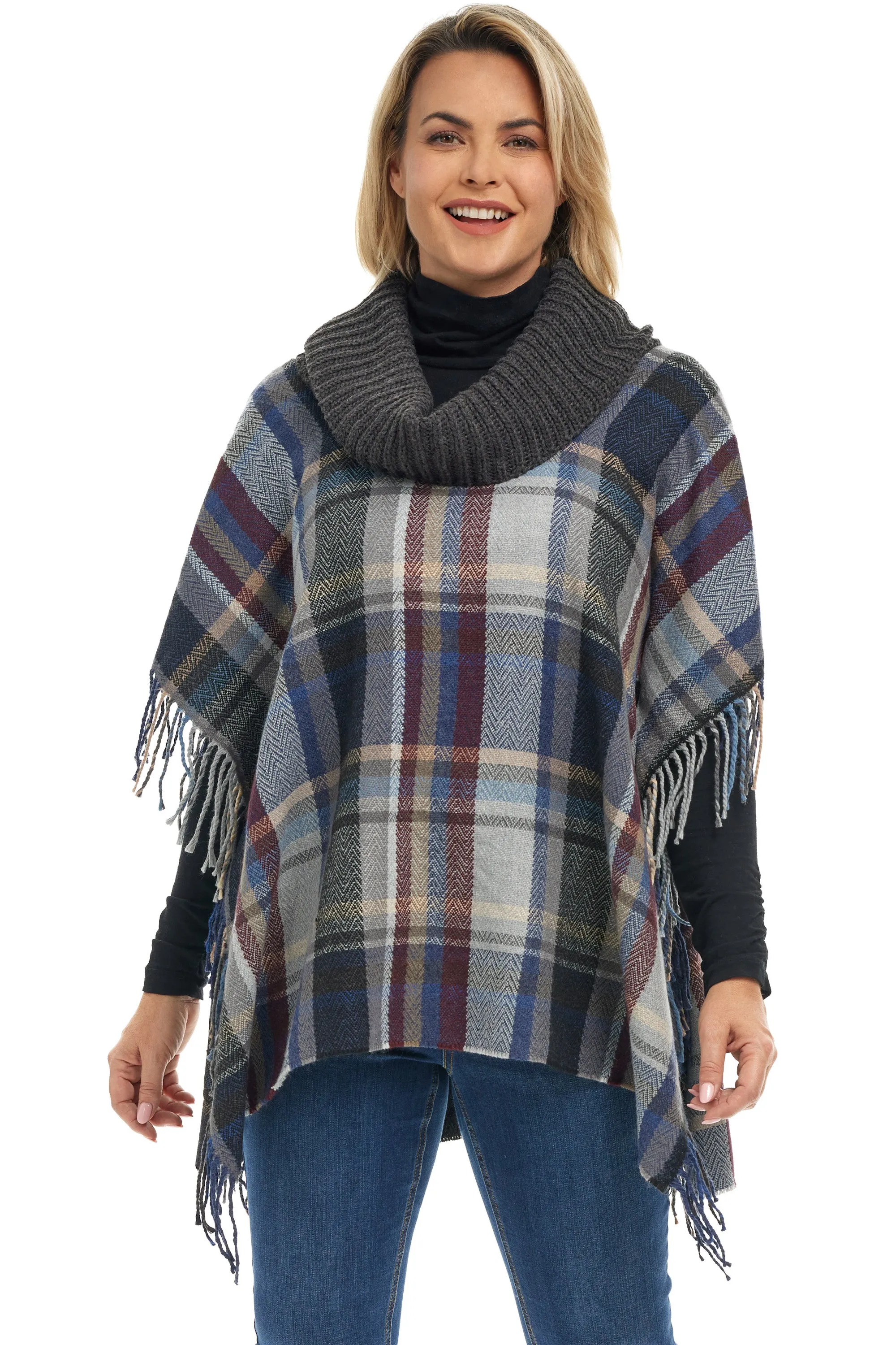 Tartan Cowl Poncho