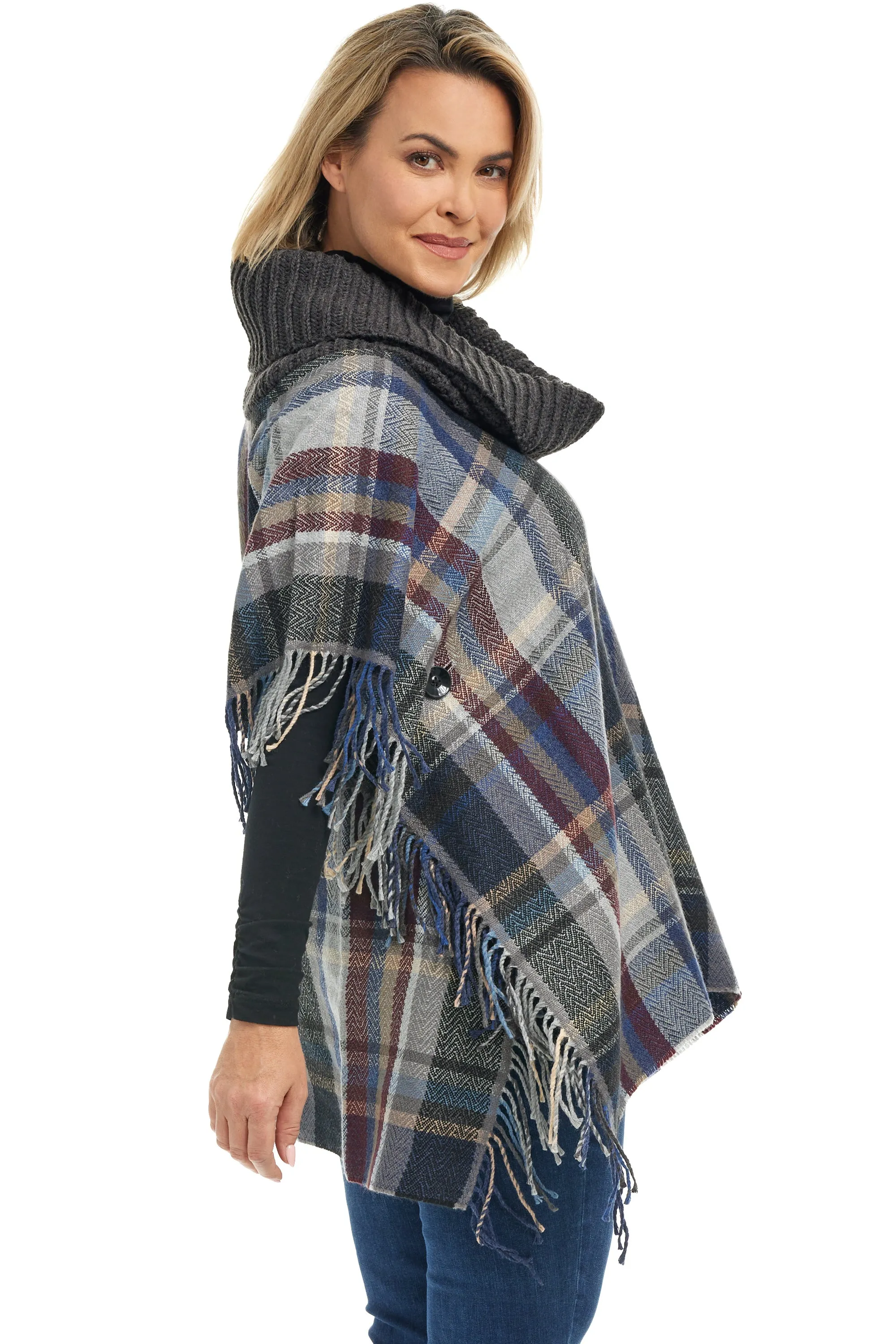 Tartan Cowl Poncho