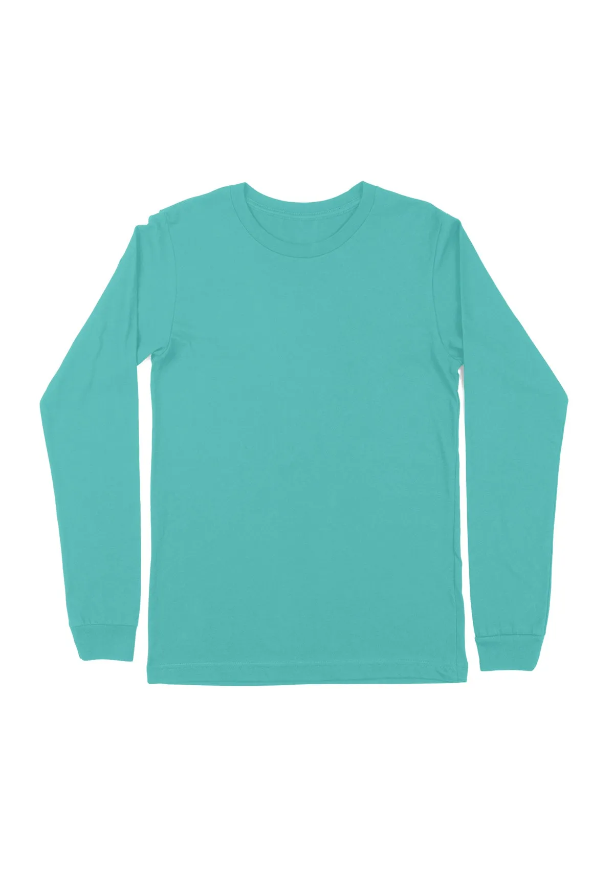 Teal Green Long Sleeve Crew Neck T-Shirt | Bold & Eco-Friendly