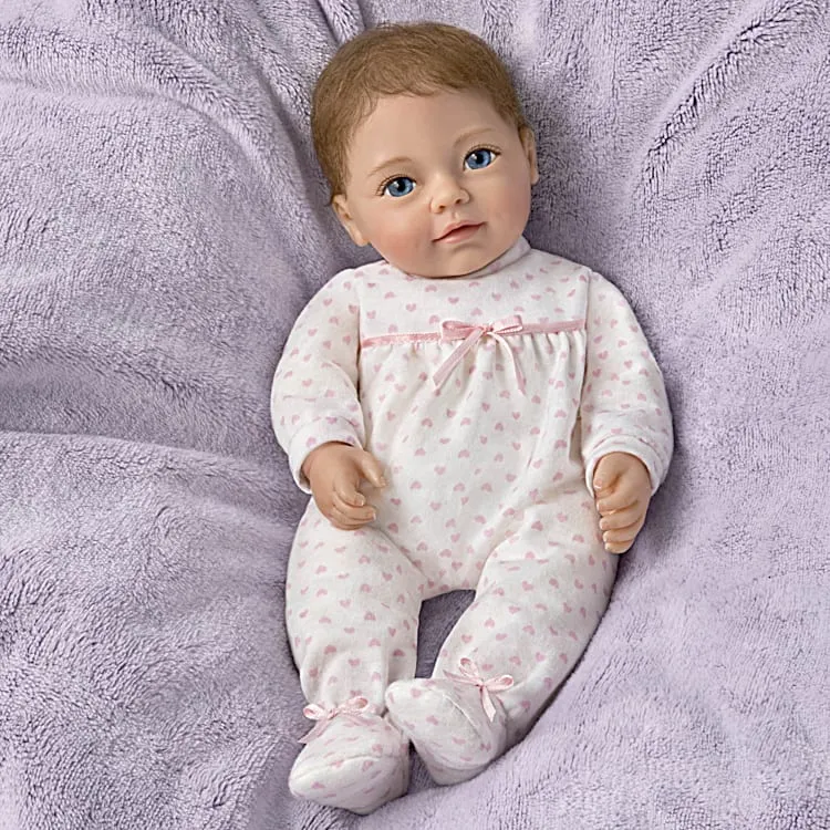 The Ashton-Drake Galleries Little Ellie Tiny Miracles Lifelike Baby Girl Doll Realistic Hand Rooted Hair Fully Poseable with Soft RealTouch® Vinyl Skin and Bean Bag Body Ages 3 and Up 10"-Inches