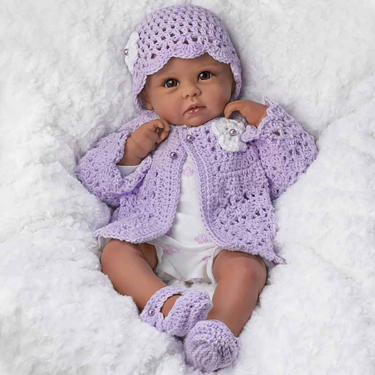 The Ashton - Drake Galleries Tiana Goes to Grandma's Lifelike So Truly Real® African American Black Baby Girl Doll with Soft RealTouch® Vinyl Skin by  Master Doll Artist Linda Murray 18"-Inches