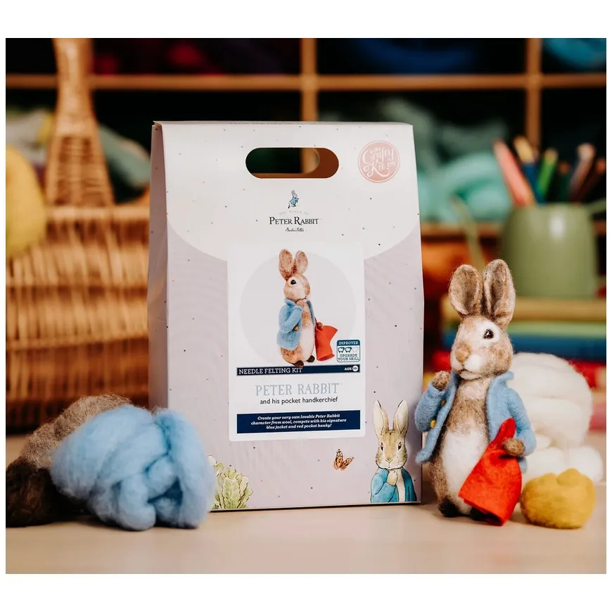 The Crafty Kit Company | Beatrix Potter - Peter Rabbit and His Pocket Handkerchief Needle Felting Kit