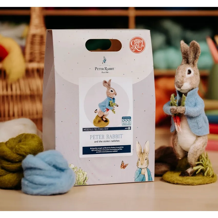 The Crafty Kit Company | Beatrix Potter - Peter Rabbit and the Stolen Radishes Needle Felting Kit