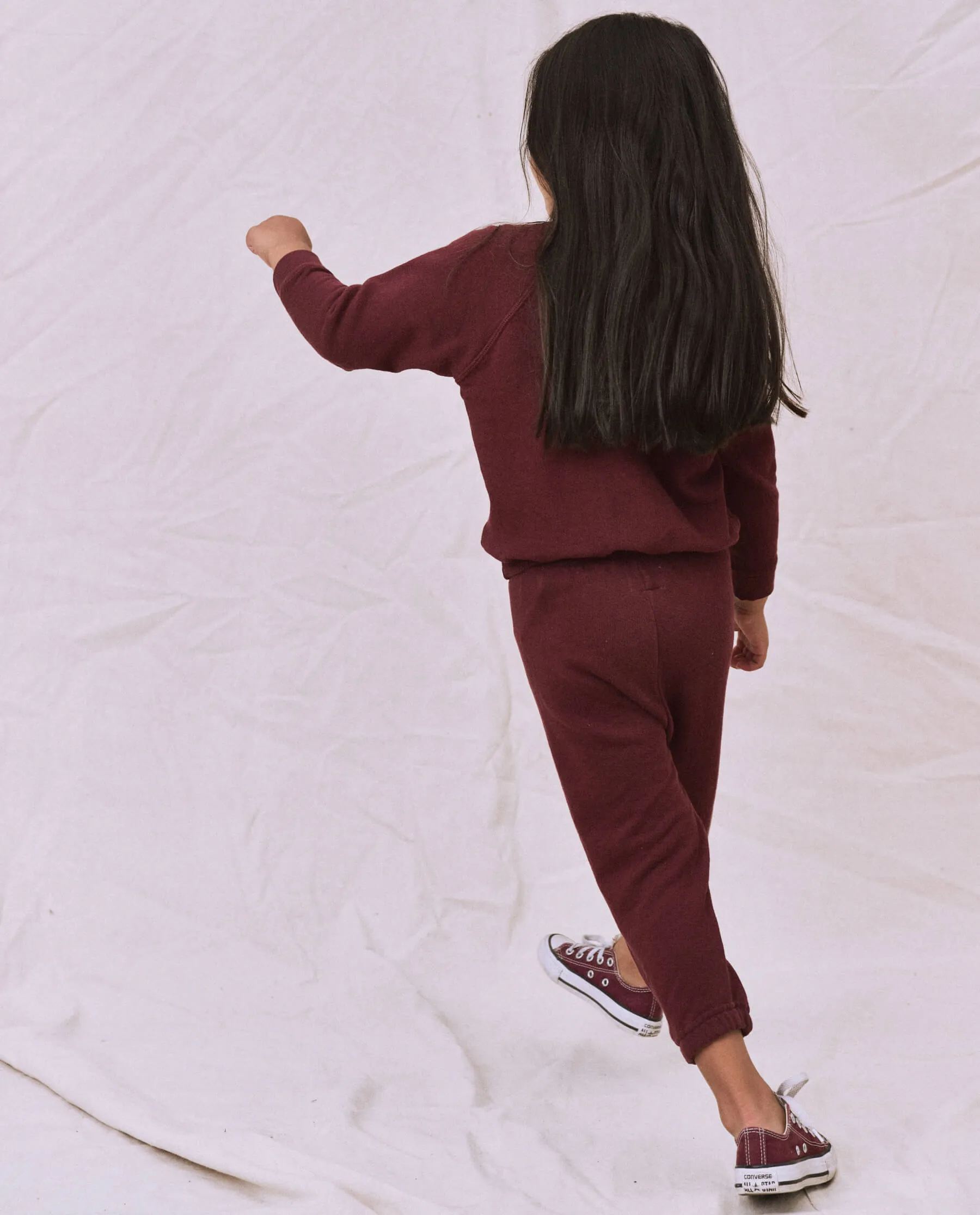 The Little Stadium Sweatpant. Solid -- Cherry Wood