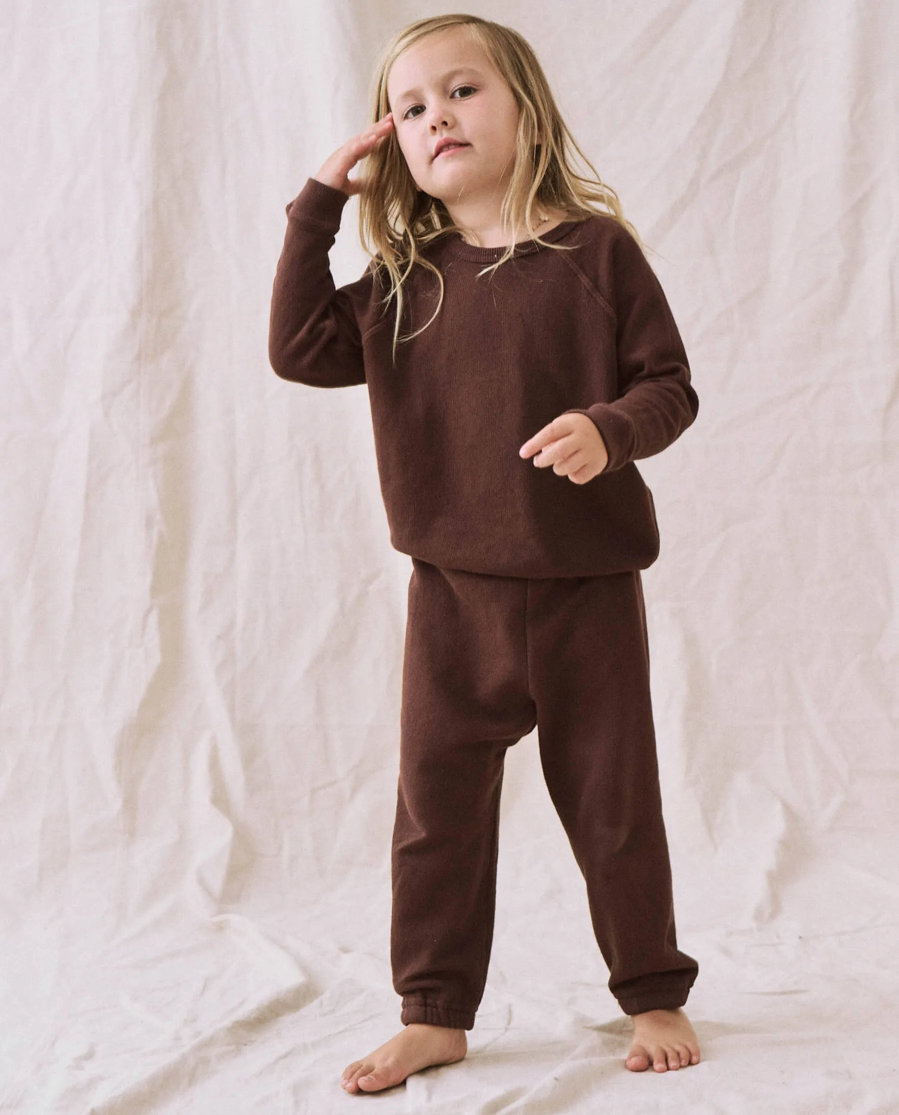 The Little Stadium Sweatpant. Solid -- Toasted Walnut