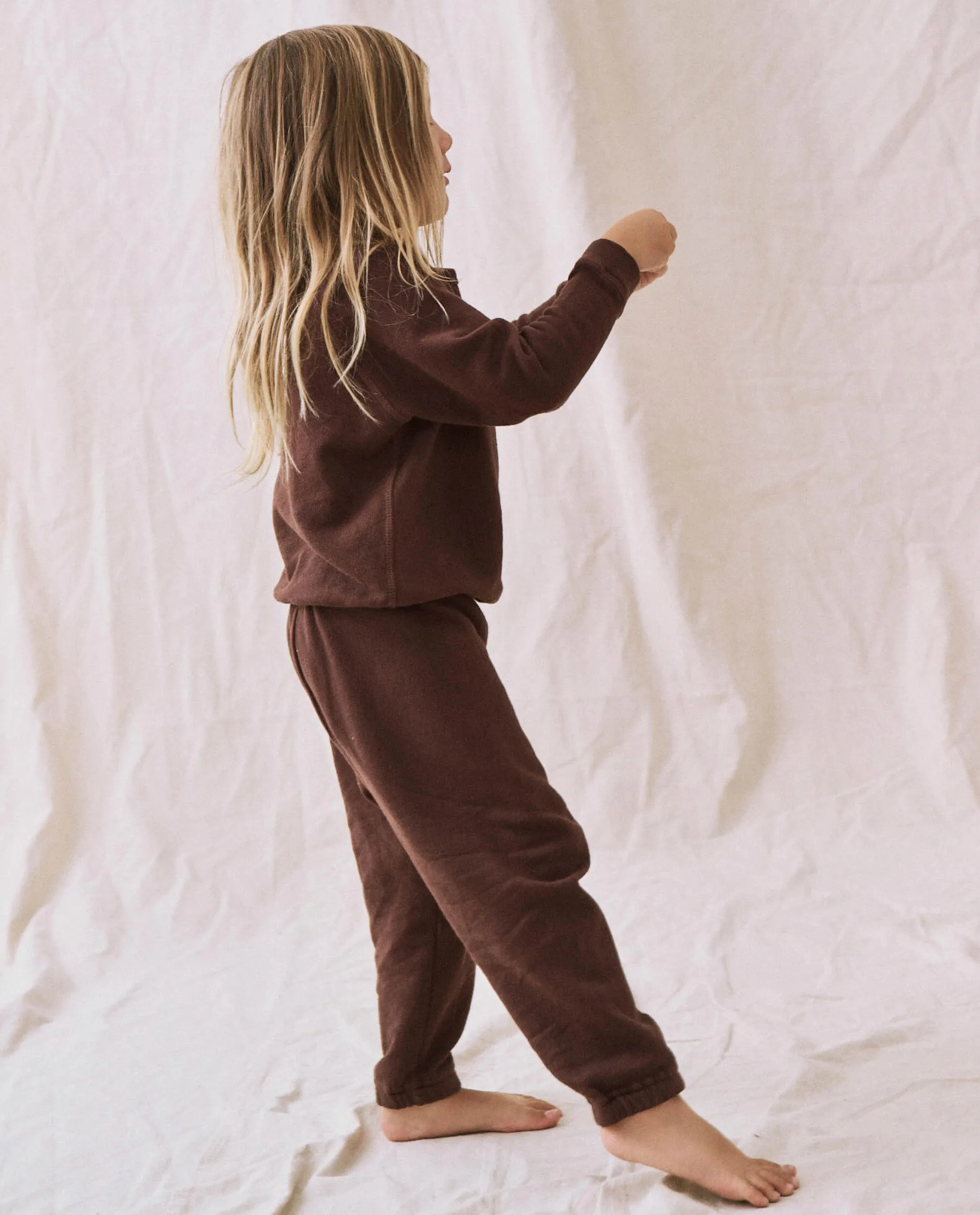 The Little Stadium Sweatpant. Solid -- Toasted Walnut