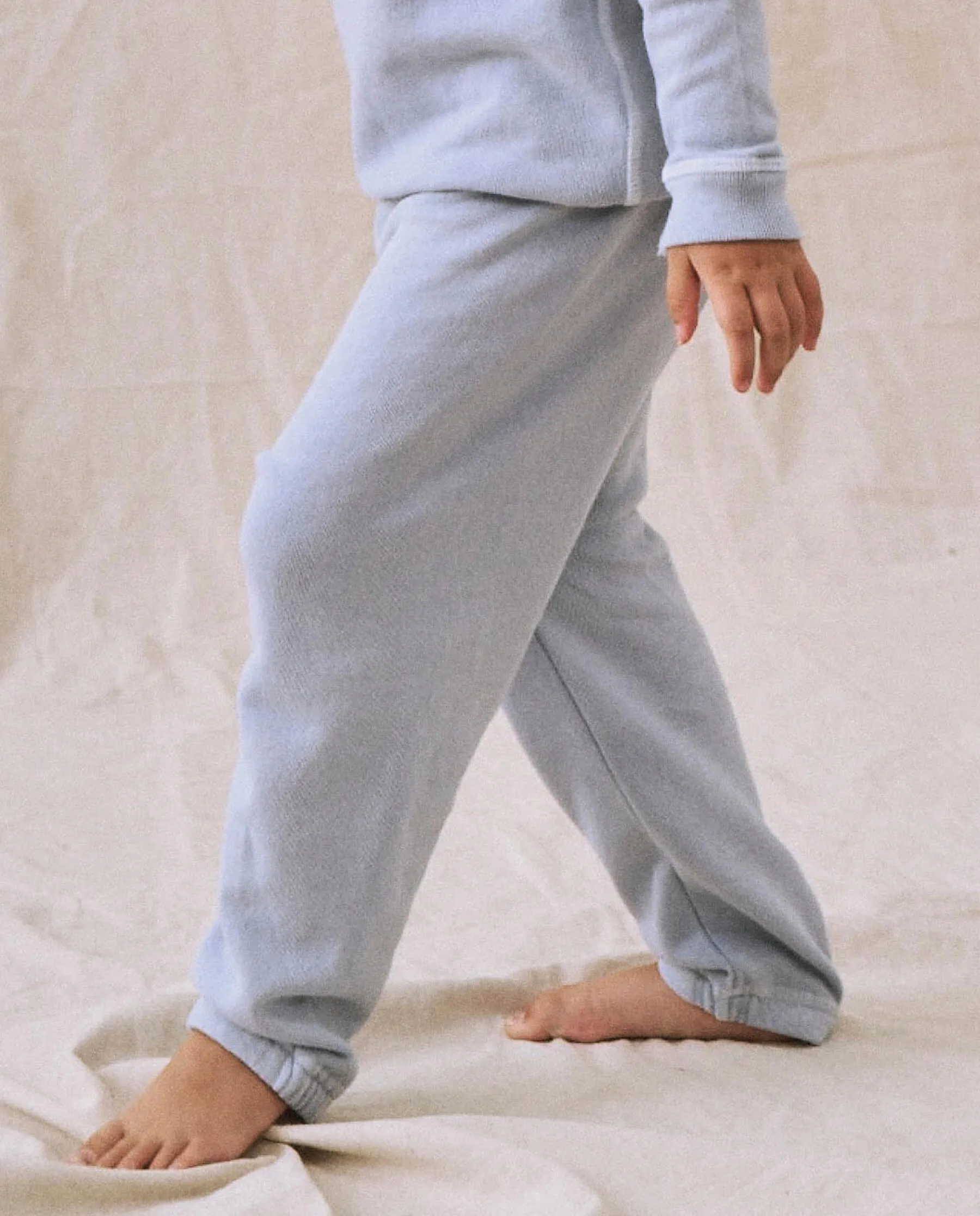 The Little Stadium Sweatpant. Solid -- Whisper Blue