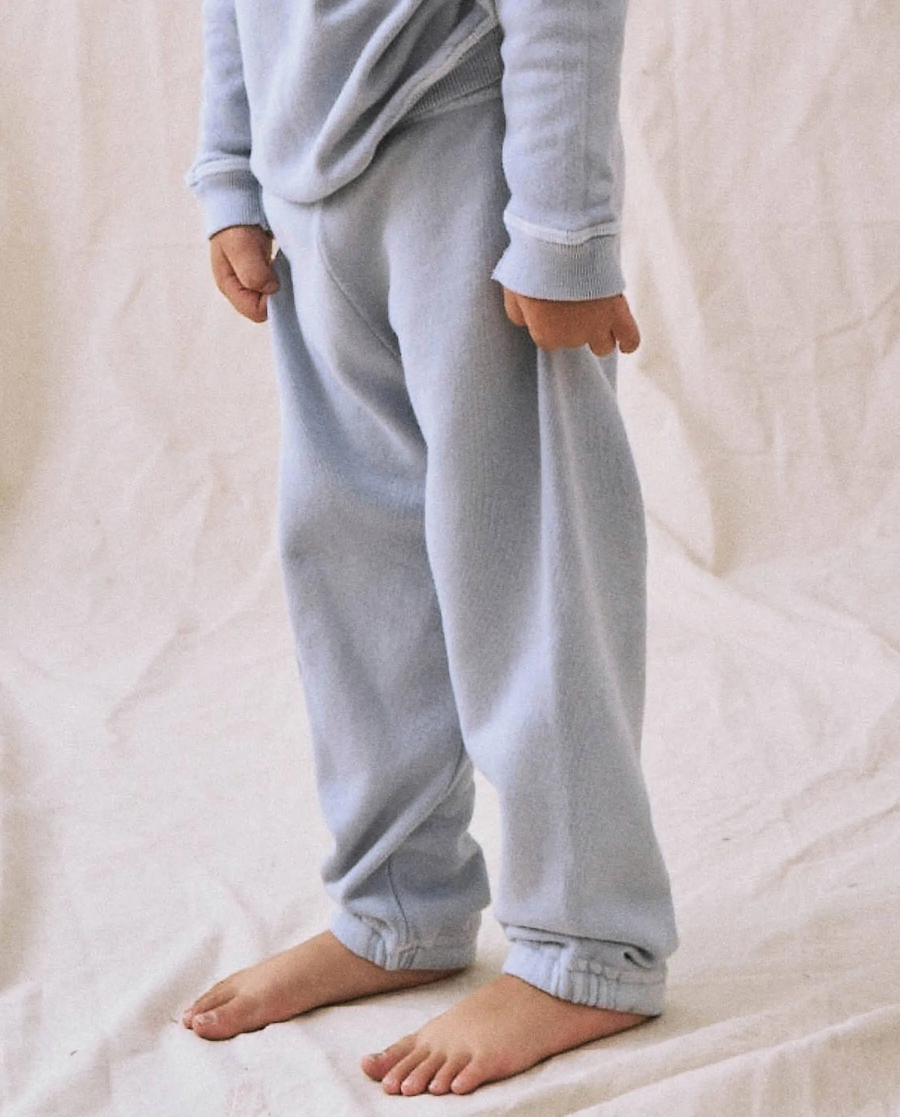 The Little Stadium Sweatpant. Solid -- Whisper Blue