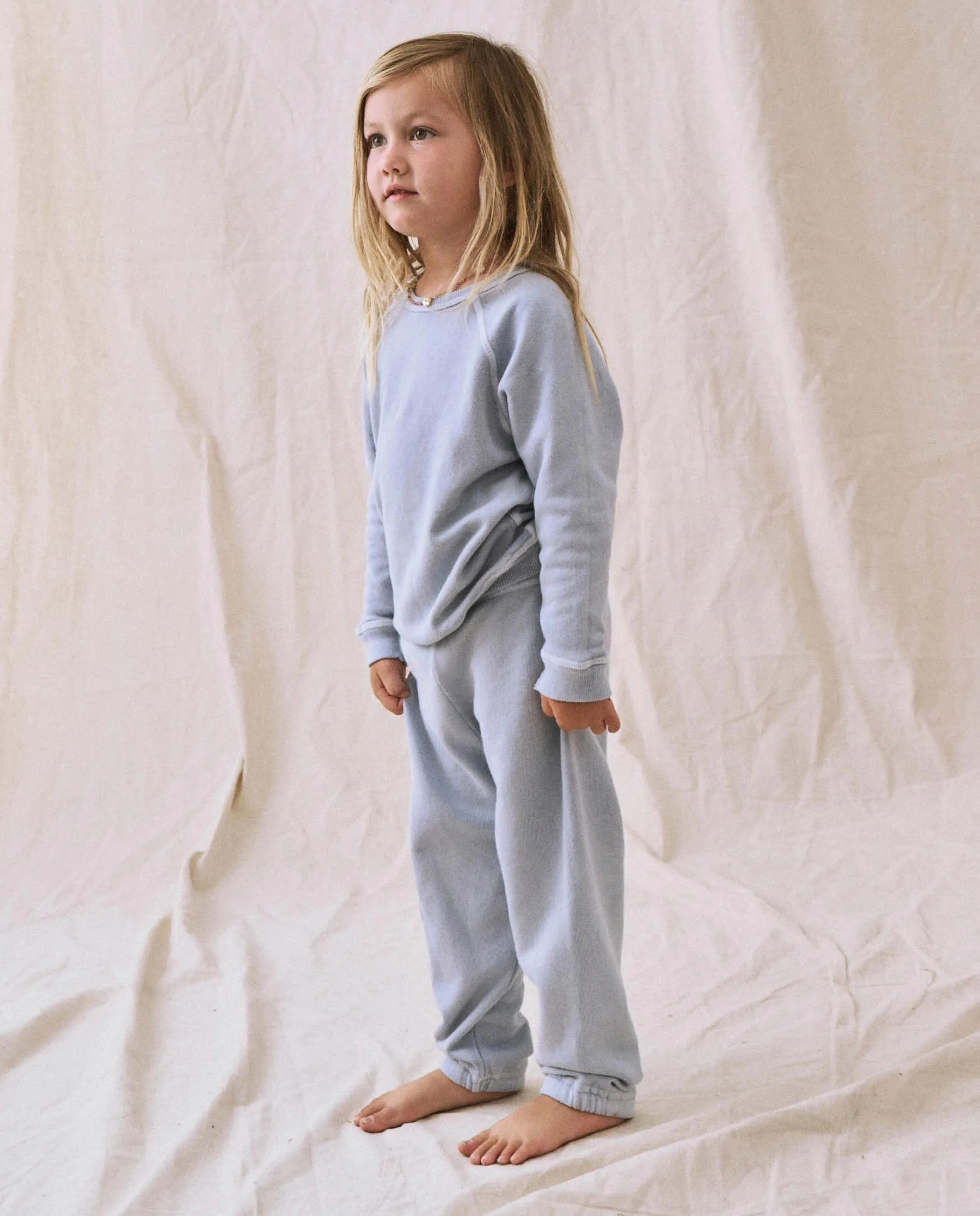 The Little Stadium Sweatpant. Solid -- Whisper Blue