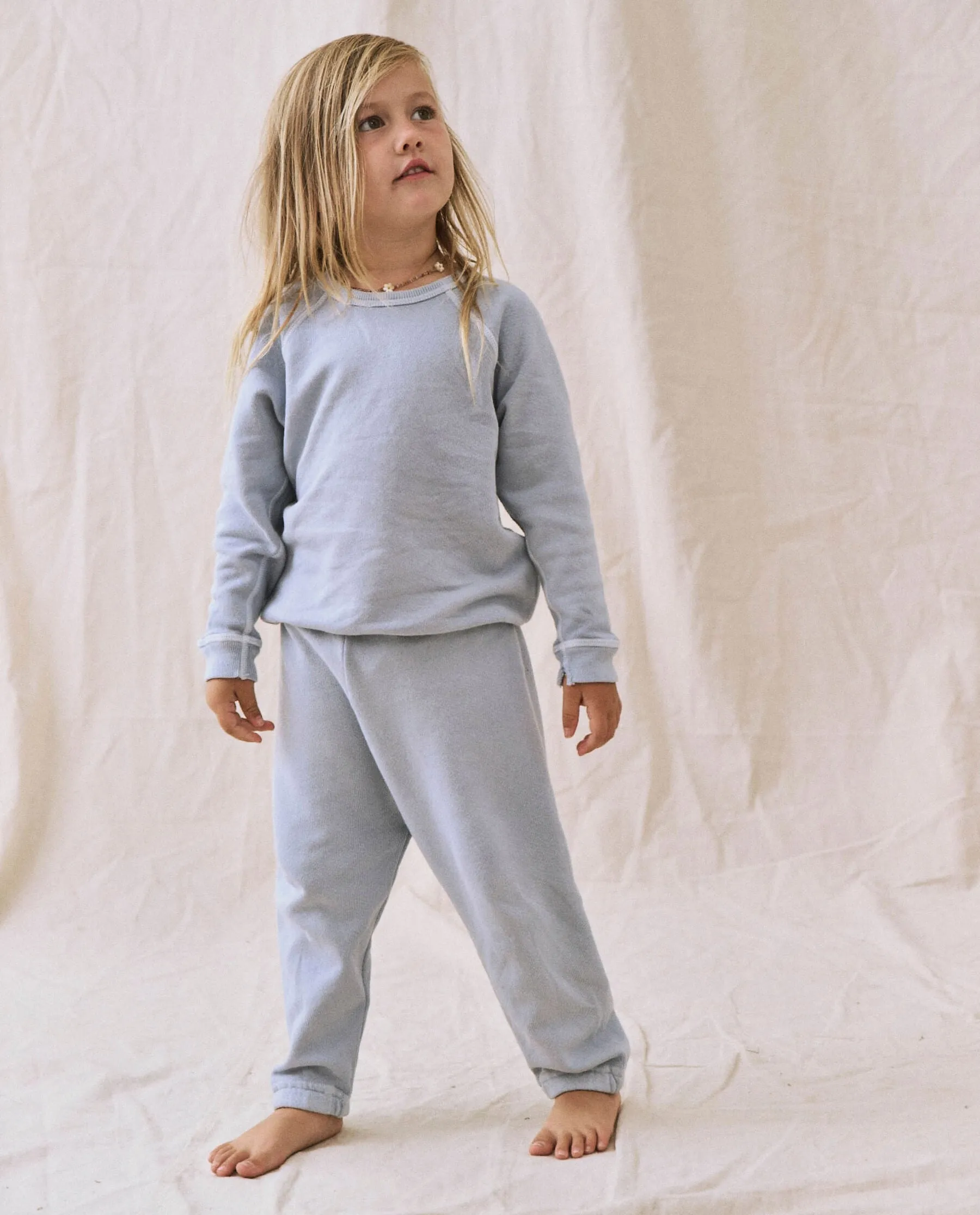 The Little Stadium Sweatpant. Solid -- Whisper Blue