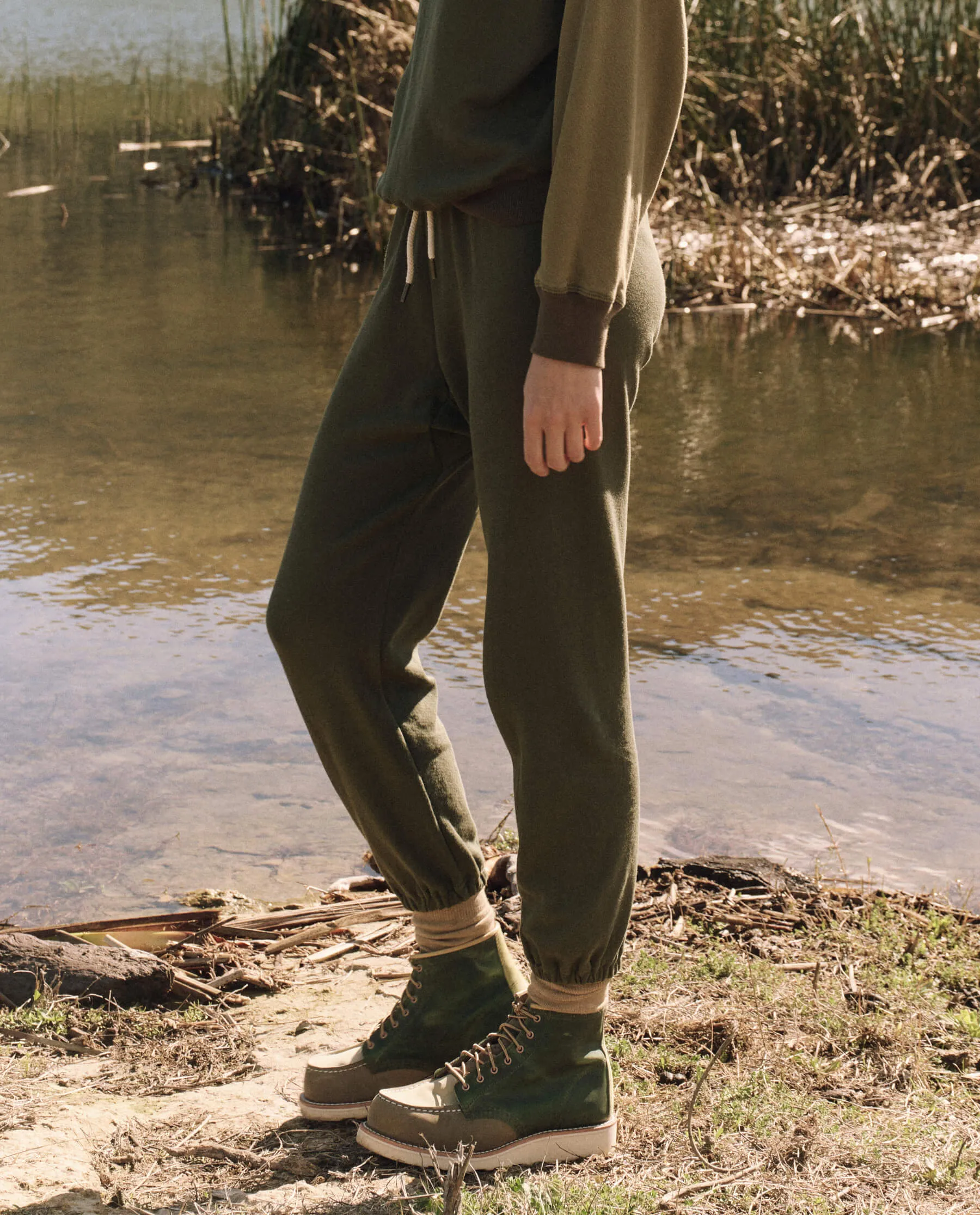 The Stadium Sweatpant. Solid -- Army Green