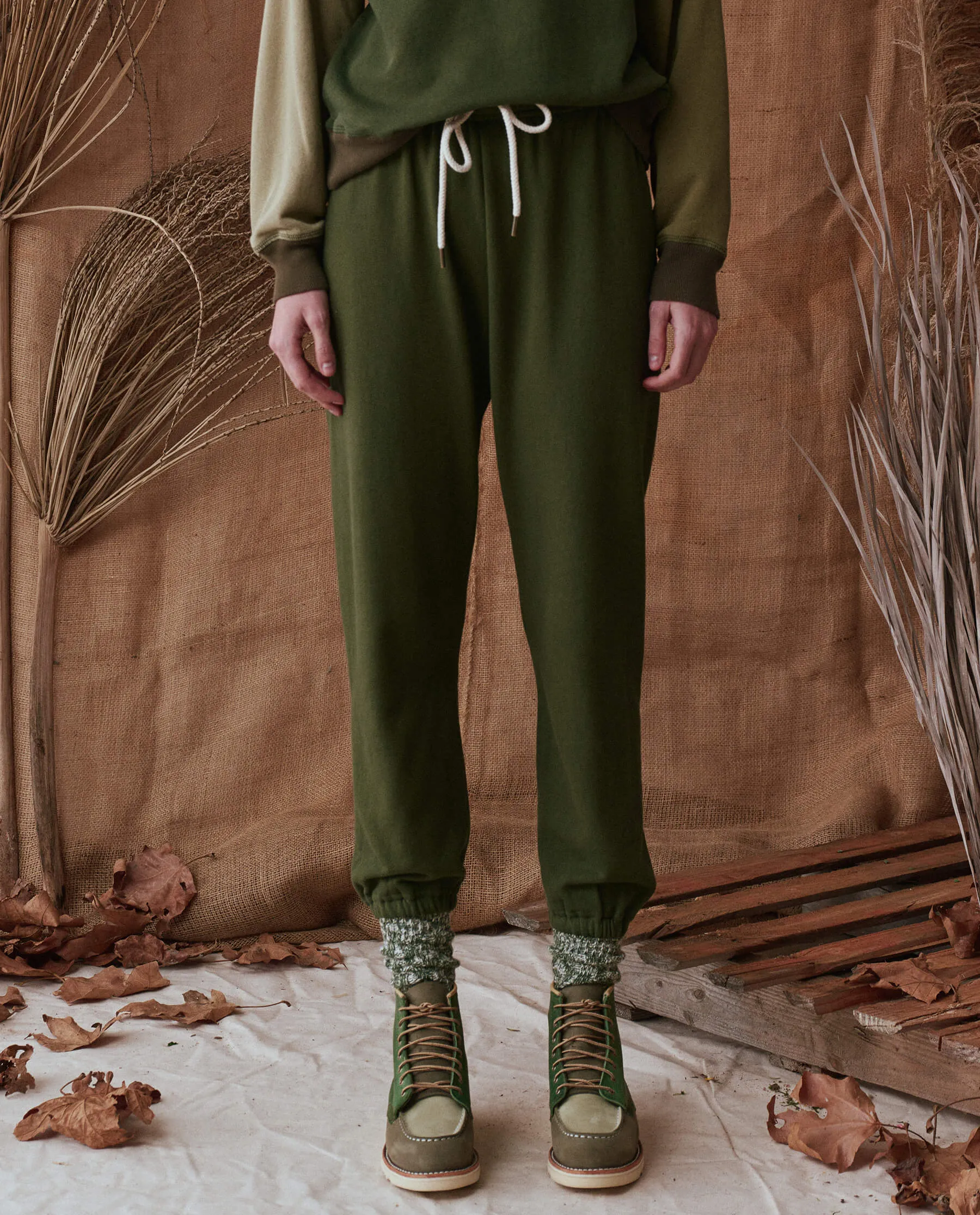 The Stadium Sweatpant. Solid -- Army Green