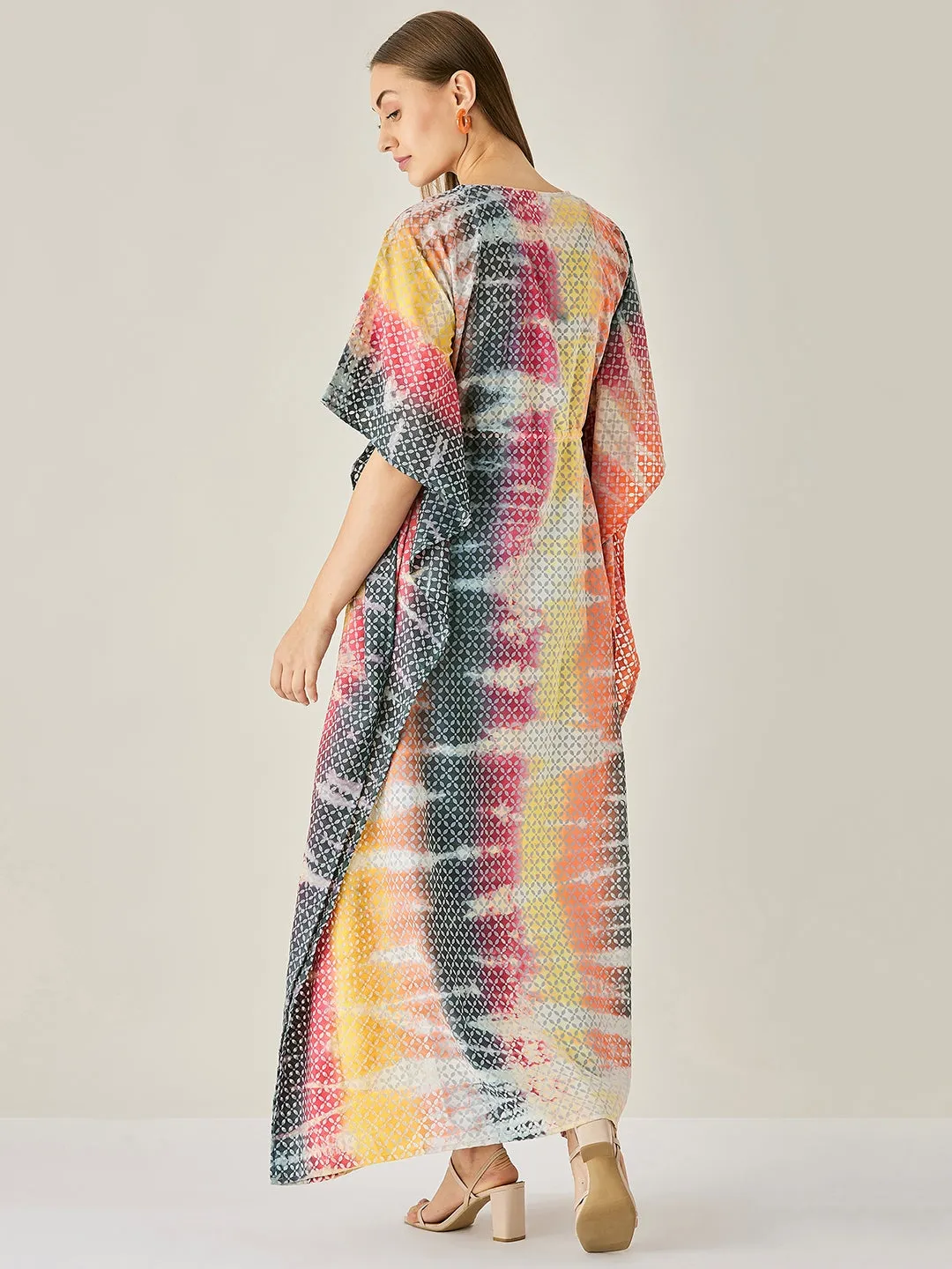 Tie-dye Cotton Long Jacket Kaftan