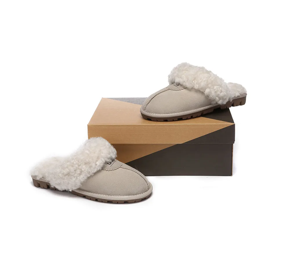 UGG Slippers Double Faced Sheepskin Wool Waffle Curly