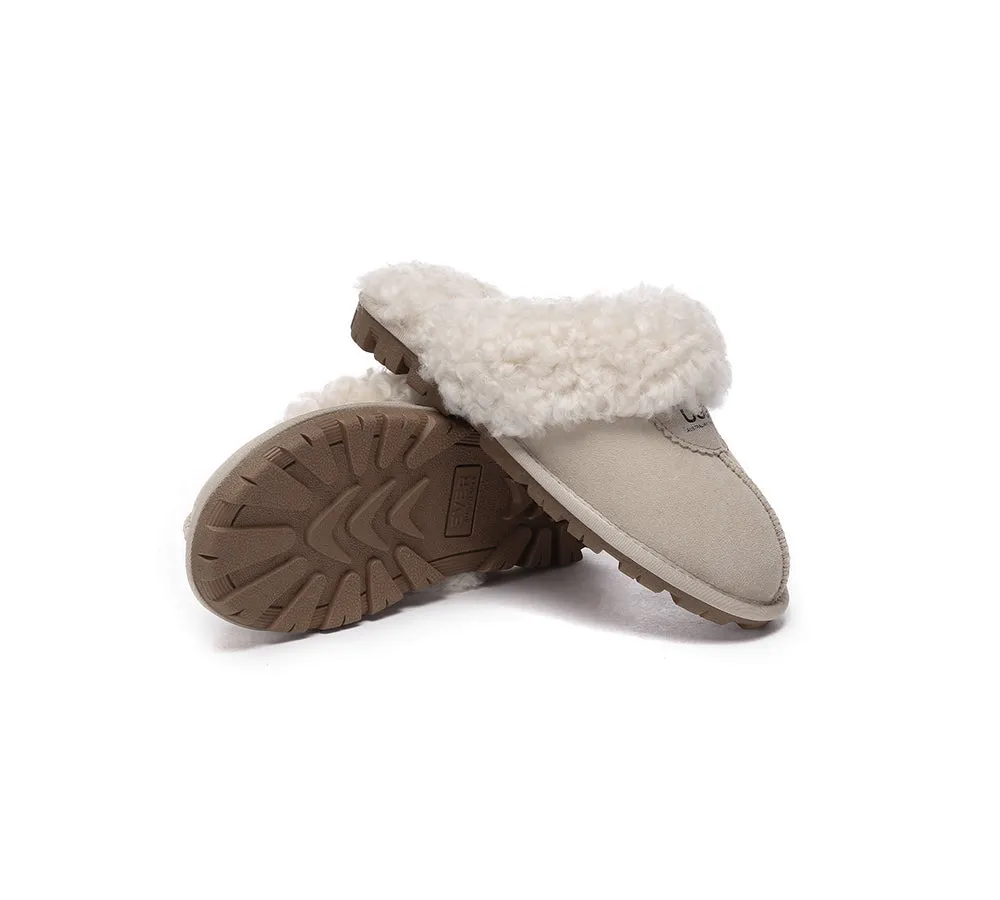 UGG Slippers Double Faced Sheepskin Wool Waffle Curly