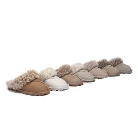 UGG Slippers Double Faced Sheepskin Wool Waffle Curly