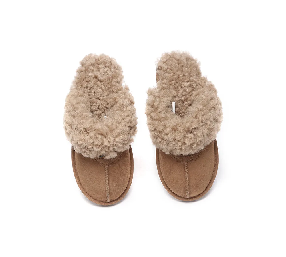 UGG Slippers Double Faced Sheepskin Wool Waffle Curly