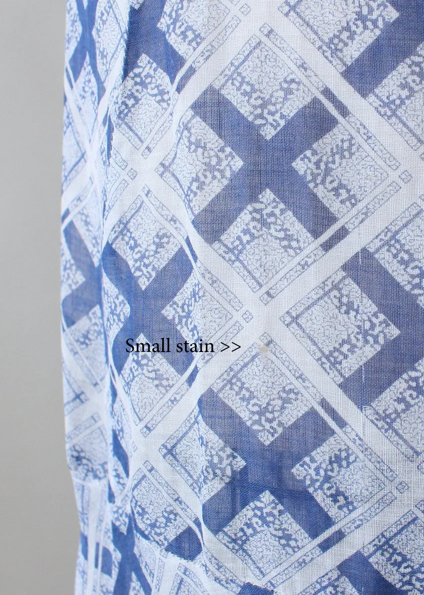 Vintage 1930s Blue and White Check Day Dress