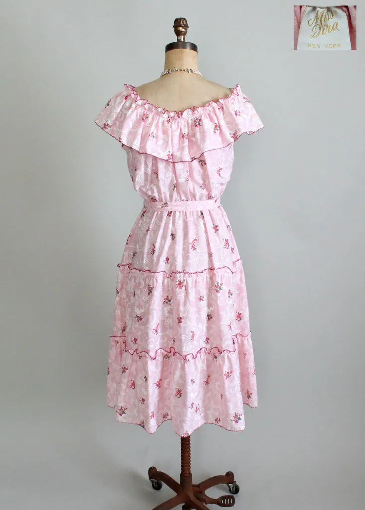 Vintage 1970s Floral Rhapsody Peasant Dress