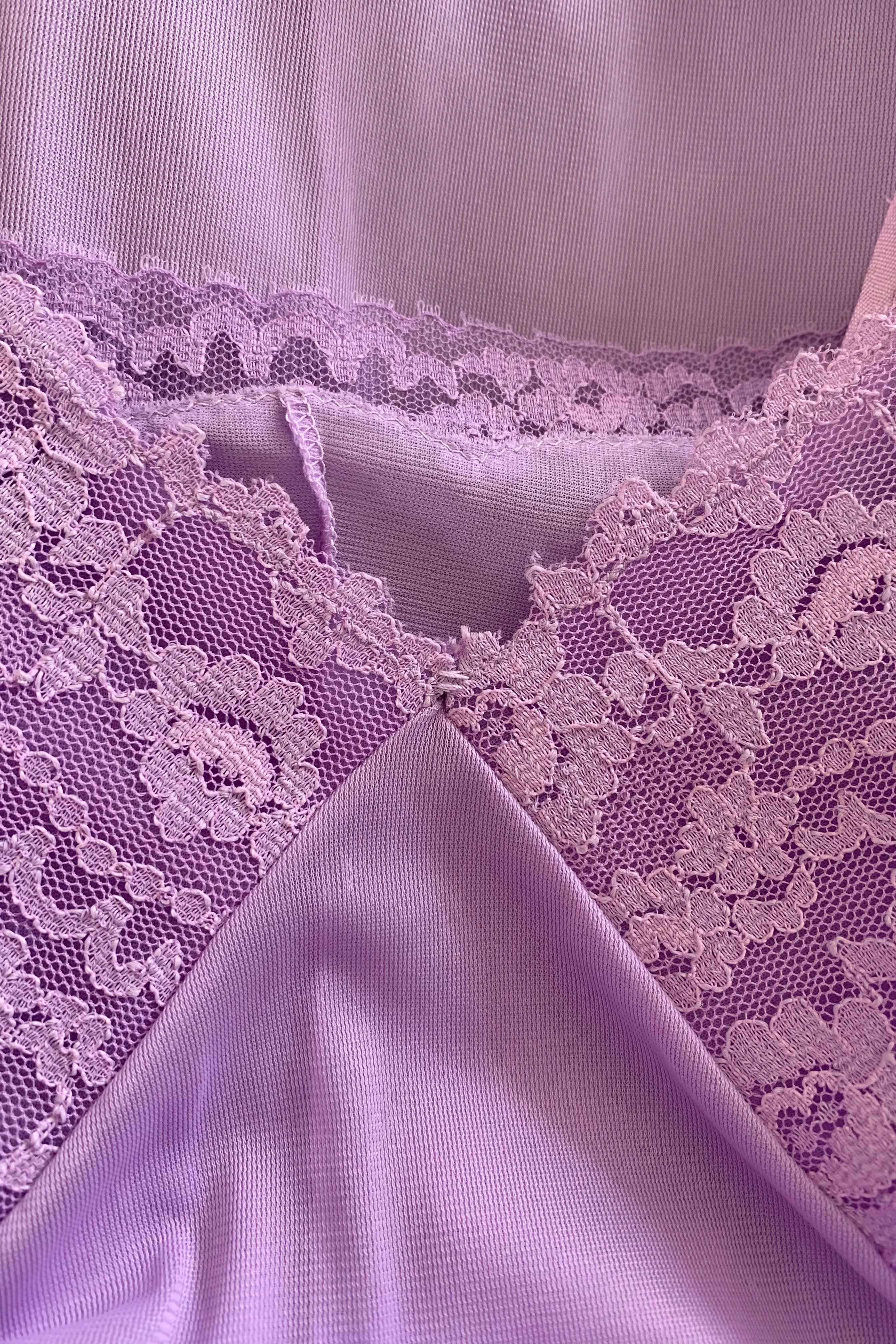 Vintage Dress - Lily Pond Purple Lace Slip - Size S