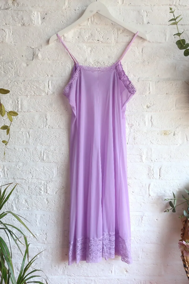 Vintage Dress - Lily Pond Purple Lace Slip - Size S