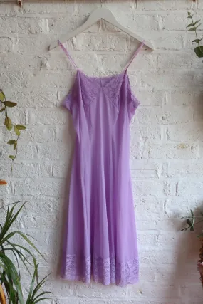 Vintage Dress - Lily Pond Purple Lace Slip - Size S