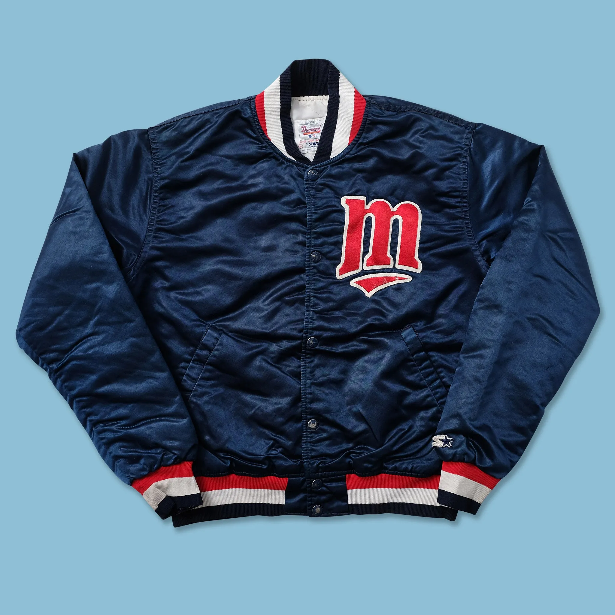 Vintage Starter Minnesota Twins Satin Bomber Jacket Small