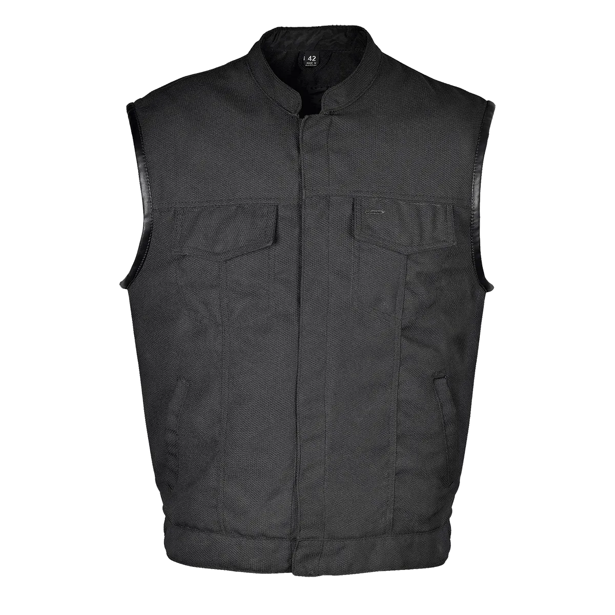 VL1914 Heavy Duty Textile Club Vest with Snaps And Zipper Closure