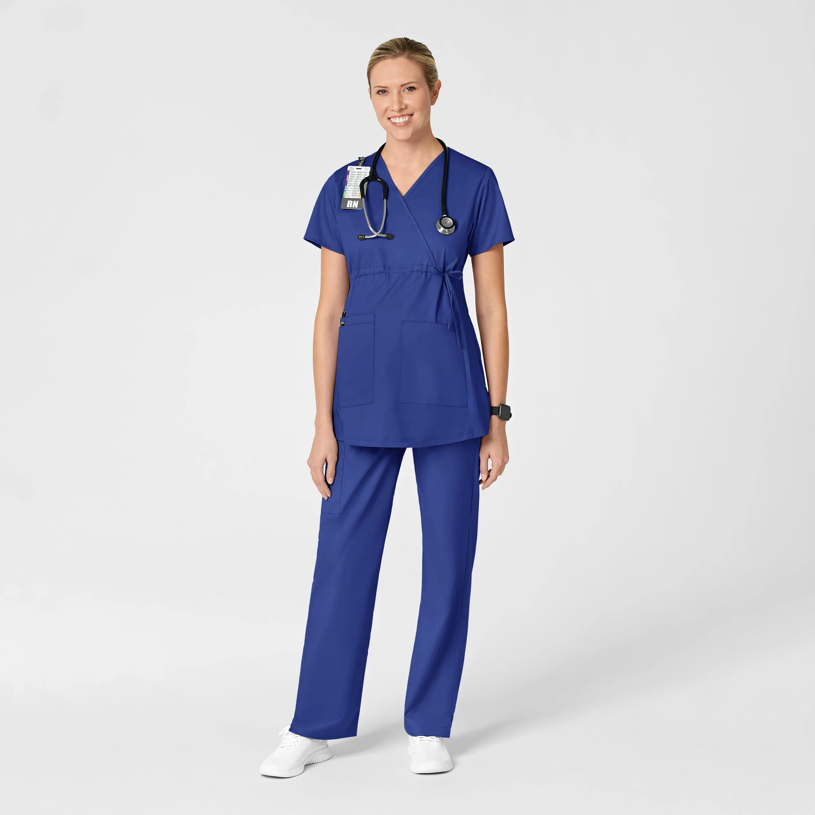 WonderWORK Maternity Cargo Scrub Pant - Galaxy Blue